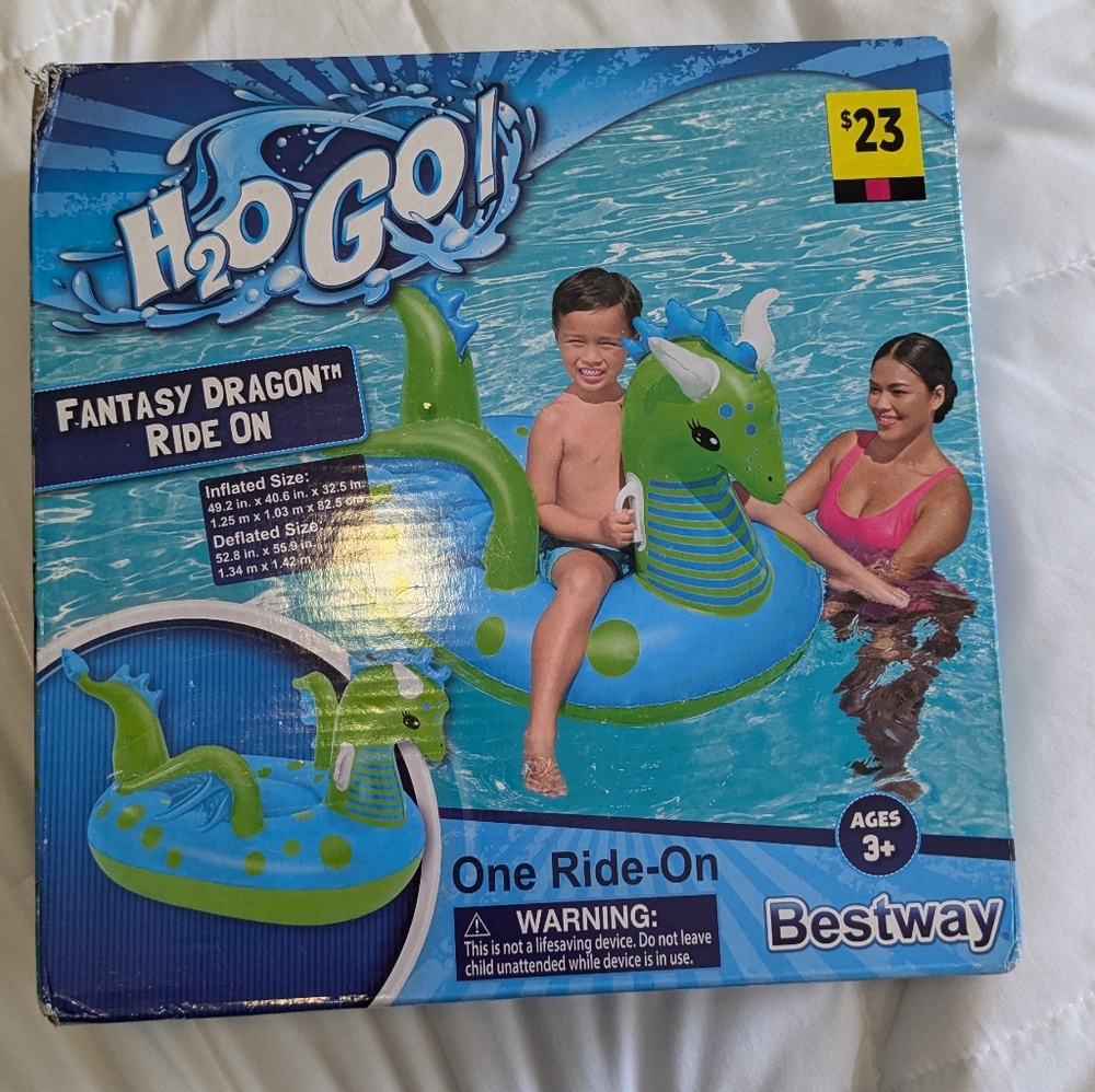 H2O GO! Fantasy Dragon Ride-On - Fun Pool Float for Kids